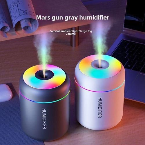 USB Mini Cannonball Humidifier Large Mist Volume Colorful Ambient Light Aromatherapy for Home Air-conditioned Space Plastic