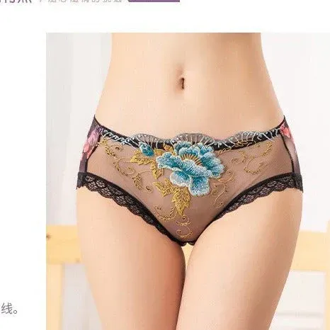 Buy 1 get 3 free （4pcs) ✨Antibacterial cotton panty with lace embroidery For Women Uniform Size