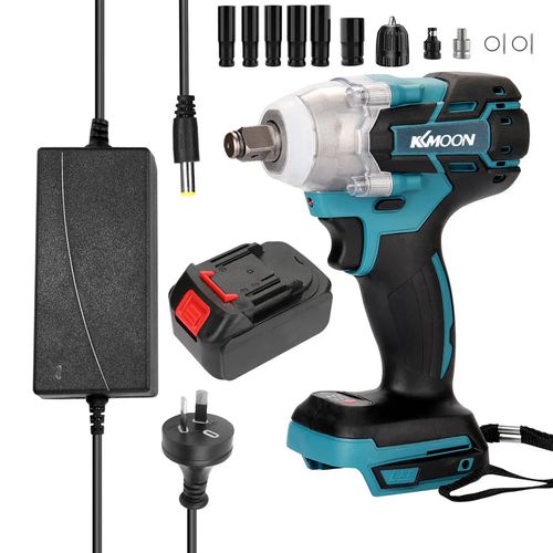 Electric Wrench + 2 Batteries + 13 Pcs 1-2 Impact Wrench Hex Socket Driver Bit Set