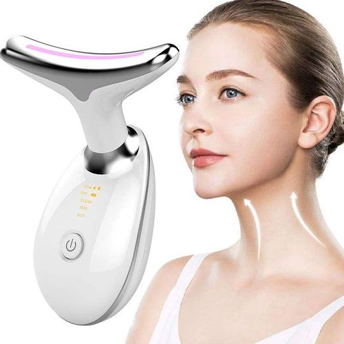 EMS Thermal Neck Lifting And Tighten Massager Electric Microcurrent Wrinkle Remover LED Photon Face Beauty Device For Woman