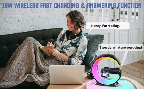 ⏰Smart LED Lamp with Bluetooth Speaker and Wireless Charger
