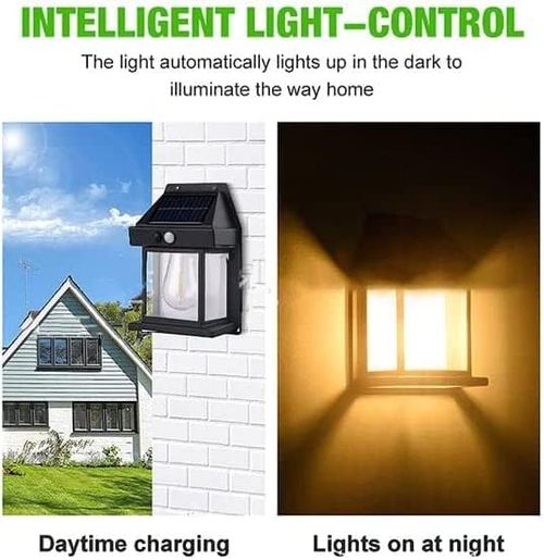 Popular Outdoor Waterproof Solar Garden Lights with Sensing Distance LED Wall Light Patio IP65 DC Power Supply PC Body Material