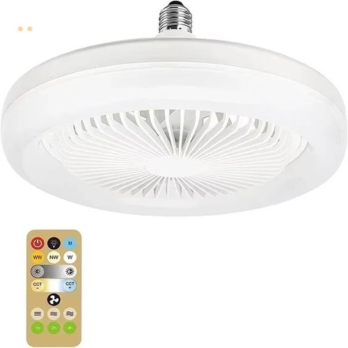 3 Wind Speed E27 Lamp LED Fan Light Ceiling Smart Fan Lighting PC Modern Remote Control 3 Colors With Timing Remote Control