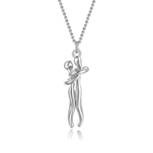Limited Time Offer - Buy One Get One Free！Creative Hugging Kisses Pendant Necklace Ring Jewelry Accessory for Birthday Valentine's Day Wedding Parties Couple's Gift Favor