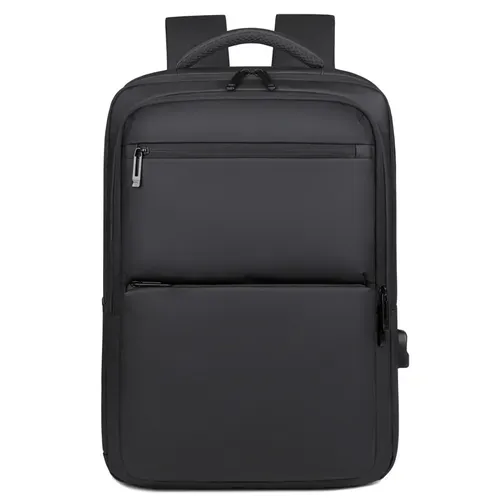 Laptop Backpack With USB Port - Black