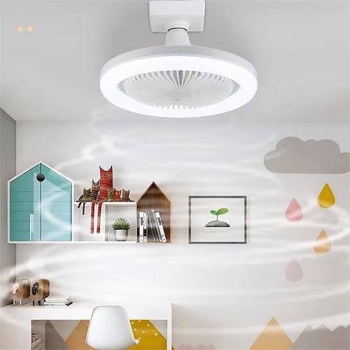 3 Wind Speed E27 Lamp LED Fan Light Ceiling Smart Fan Lighting PC Modern Remote Control 3 Colors With Timing Remote Control