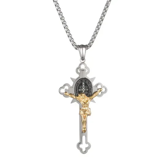 Limited Time Offer - Buy One Get One Free！ST.Benedict Protection Cross Power Pendant Necklace