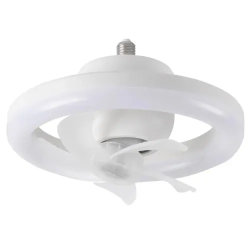 360 Rotating White LED Fan Light with 5 Blades and Remote Control Modern E27 Ceiling Fan Light for Bedroom Living Room