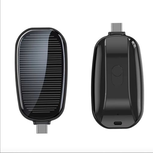 Mini Solar Keychain Power Bank 1200 mAh Solar Pocket Chargerfor Iphone Type C Power Bank