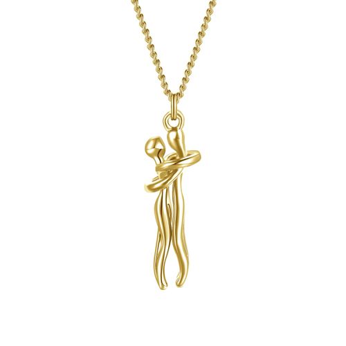 Limited Time Offer - Buy One Get One Free！Creative Hugging Kisses Pendant Necklace Ring Jewelry Accessory for Birthday Valentine's Day Wedding Parties Couple's Gift Favor