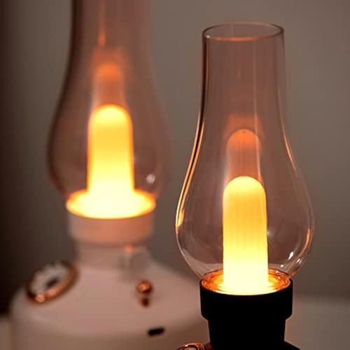 Humidifiers Retro Lamp Air Humidifier 1200mAh Rechargeable Wireless Aroma Diffuser Essential Oil 7Color Lights Cool Mist for Home Car Quiet Humidifier