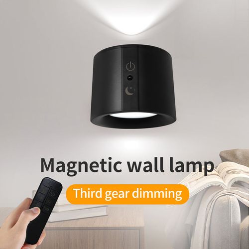 ⏰Wireless Round Cob Wall Lights Lamp 360 Rotating Magnet Fixation bedroom Stairs Hallway Kitchen Wall Light Inside Battery