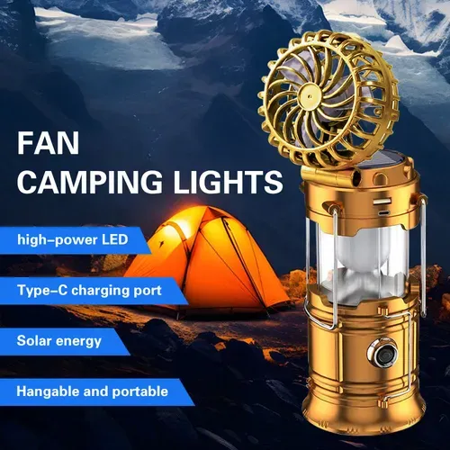 🔥🎁Hot Sale 50% OFF🎁🔥 Multifunctional Solar Light with Fan