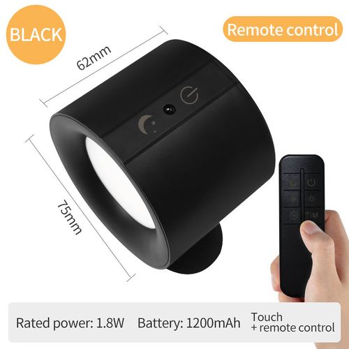 ⏰Wireless Round Cob Wall Lights Lamp 360 Rotating Magnet Fixation bedroom Stairs Hallway Kitchen Wall Light Inside Battery