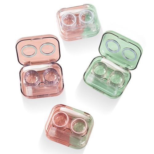 Colorful Transparent Eye Contact Lens Box Contact Container Case With Tweezers and Holder