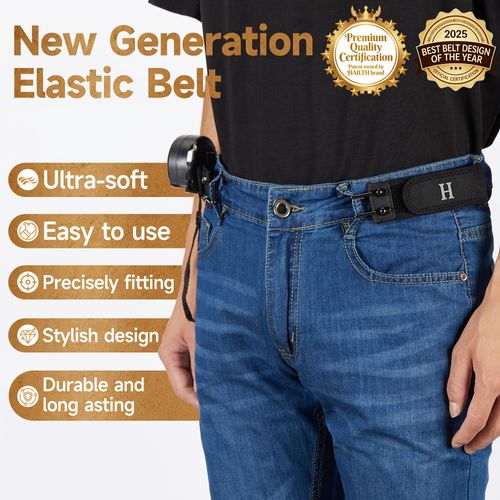 2 Pack Fashion Lazy Belt, Unisex, Black