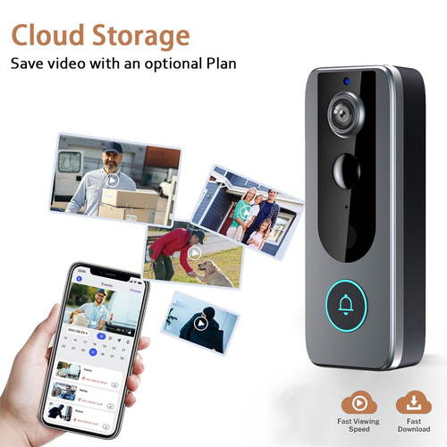 HT-20 2K Video Doorbell Camera 120° Wide Angle Night Vision 2-Way Audio PIR Motion Detection
