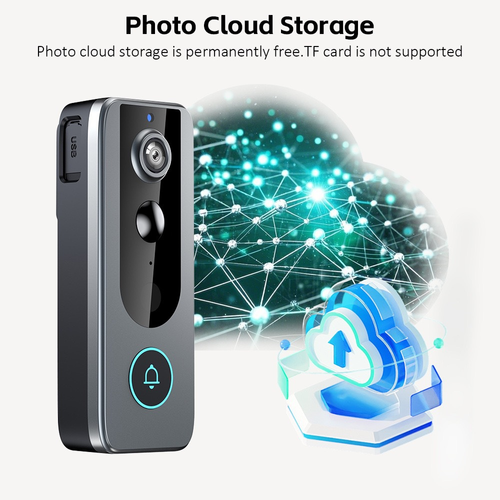 HT-20 2K Video Doorbell Camera 120° Wide Angle Night Vision 2-Way Audio PIR Motion Detection