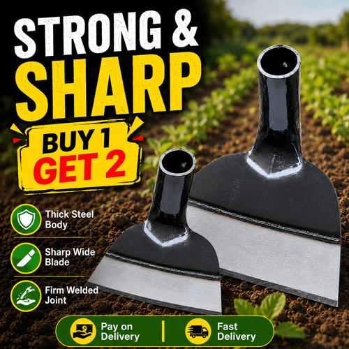 Buy 1 Get 2 Thickened Manganese Steel Hoe Heads, Heavy-Duty Garden Digging Hoe and Weeding Farm Tool for Soil Cultivation, Vegetable Planting, Land Clearing and Bamboo Shoot Digging, COD Free Shipping and Pay on Delivery
