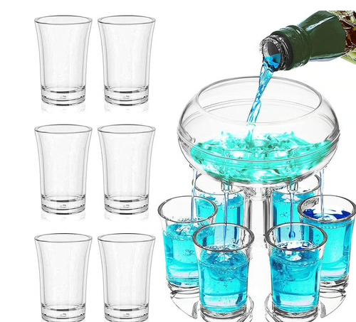 6 Shot Liquor Dispenser , Dolphine Siphon