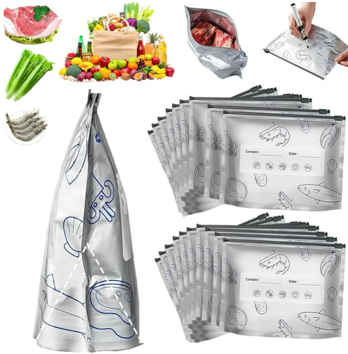 ✨Reusable aluminum foil-sealed storage bags.🌱(Post one, get ten!) REUSABLE ZIPLOCK BAG