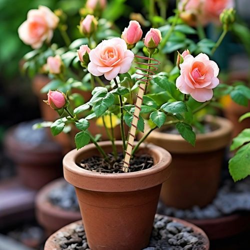 6PCS Electroculture Plant Stakes with Copper Coil Wire, Wooden Garden Support Rods for Indoor and Outdoor Gardening, Potted Plants, Vegetables and Flowers, COD Free Shipping and Pay on Delivery