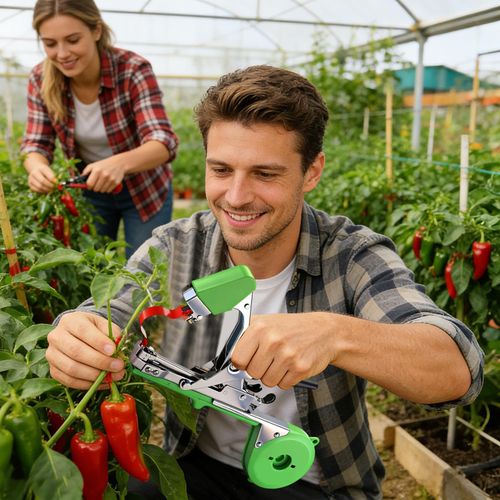 Professional Ergonomic Plant Tying Binding Machine, Time Saving Fast Vine Fixing Device Suitable For Tomatoes, Grapes, Peppers, Raspberries, Flowers And Multiple Climbing Vegetable Crop Stem Binding SEO Keywords