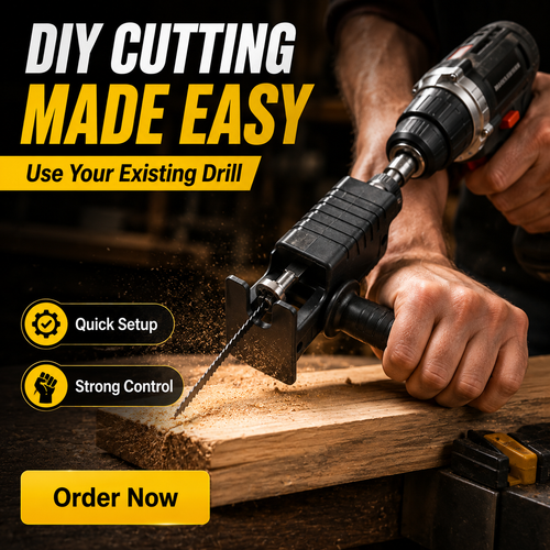 Multifunctional Reciprocating Saw Adapter Turning Electric Drill into Jig Saw, Ergonomic Handle Saw Converter Attachment with 3 Saw Blades for Wood and Metal Cutting Buy 1 Get 2