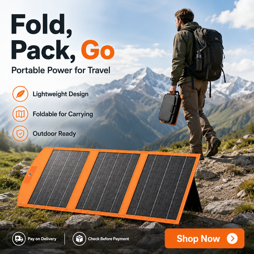 12 Watt Portable Foldable Solar Panel Charger with USB A and USB C Fast Charging Ports, IPX5 Waterproof Solar Charger Compatible with iPhone iPad Samsung Power Banks for Camping Hiking Outdoor Activities