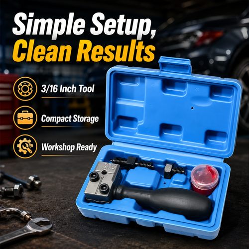 Professional Universal Brake Line Flaring Tool Kit, Complete Flaring Tool Set for Brake Line Repair, Suitable for Cars, Trucks and Motorcycles Maintenance