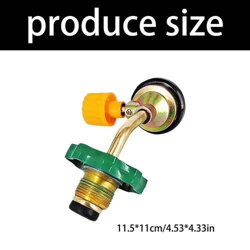 Sturdy zinc alloy & copper cylinder refill adapter built with pressure release valve, safe and reliable for gas transfer work, free shipping and cash on delivery.