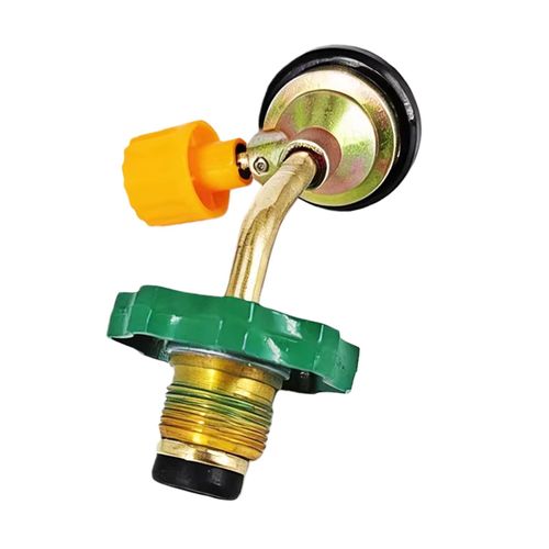 Sturdy zinc alloy & copper cylinder refill adapter built with pressure release valve, safe and reliable for gas transfer work, free shipping and cash on delivery.