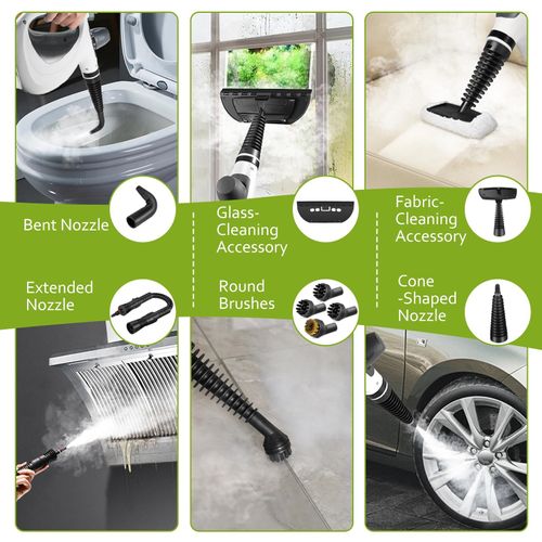 🔥Hot Seller🔥 COD！Pressurized Handheld Multi-Surface Natural Steam Cleaner with 12 pcs Accessories, Multi-Purpose Steamer for Home Use, Steamer for Cleaning Floor, Upholstery, Grout and Car