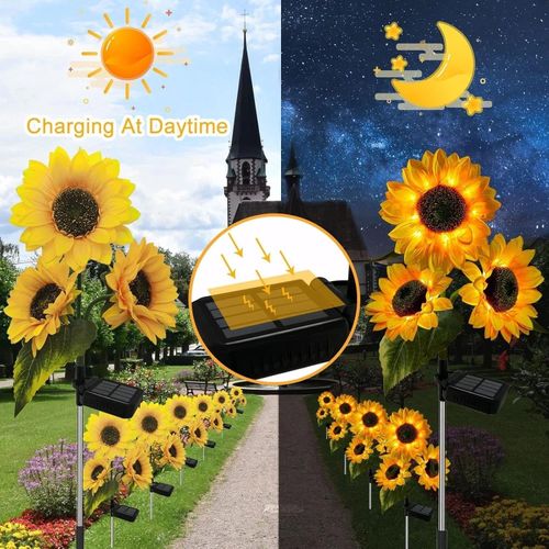 Solar Sunflower Garden Lights Outdoor Waterproof LED Lights for Yard Lawn Patio Kenya