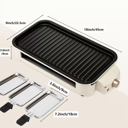 Indoor Grill with Removable Non-Stick Plate