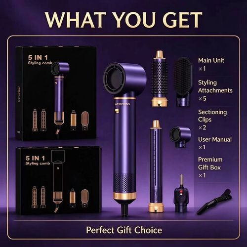 5-In-1 Hot Air Styler Hair Dryer Brush Combinati