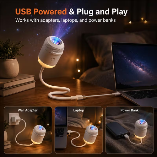 HD Smart 5D Holographic Night Light Projecto