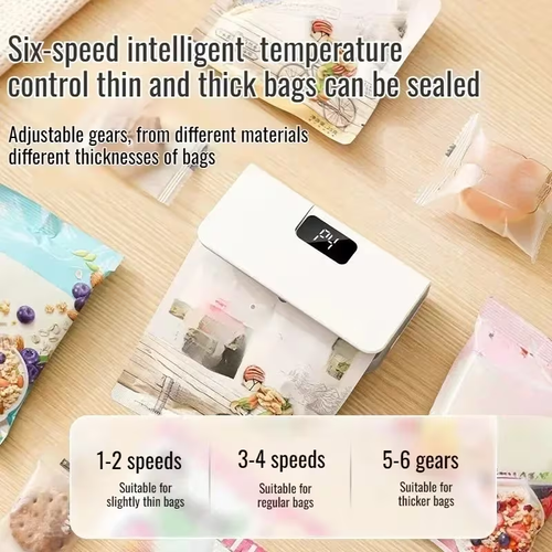 Compact Mini Plastic Bag Sealer 2-In-1 Heat Sealing Device for Bags