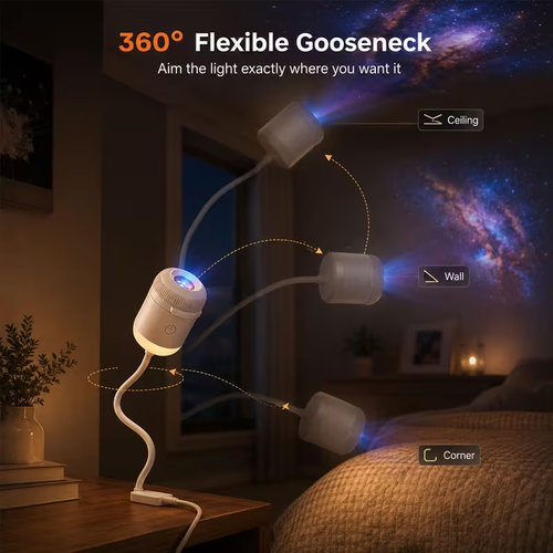 HD Smart 5D Holographic Night Light Projecto