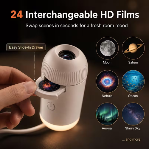 HD Smart 5D Holographic Night Light Projecto
