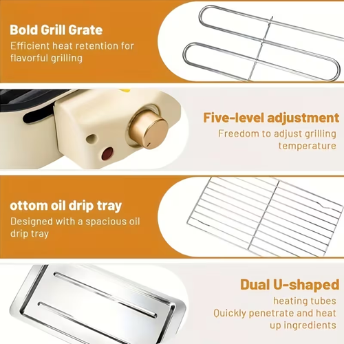 Indoor Grill with Removable Non-Stick Plate