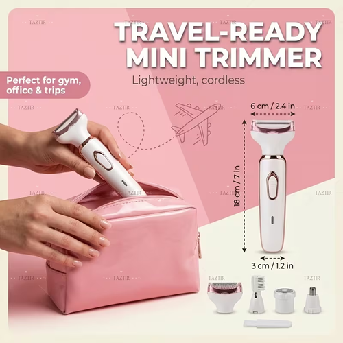 Electric Razor for Women, 4-in-1 Rechargeable Grooming Kit