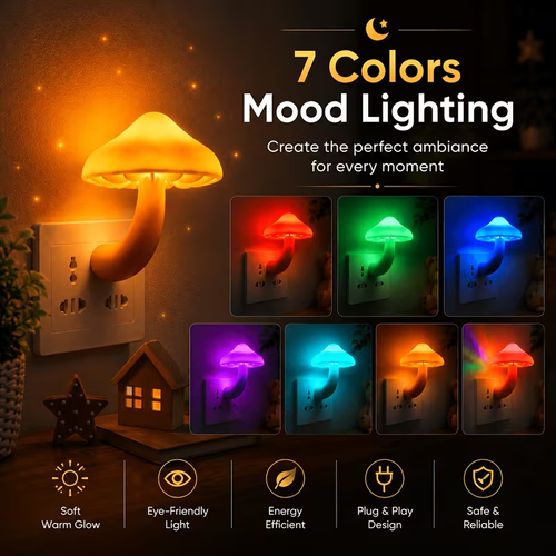 Pack Mushroom Night Light Plug-In