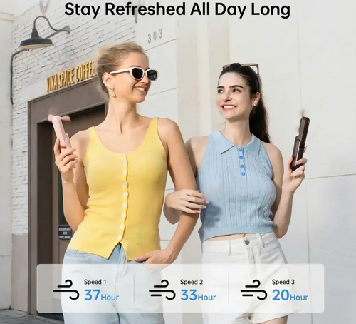 'JISULIFE' Handheld Mini Fan 3-in-1 Portable, 4500mAh&2000mAh Rechargeable Battery USB Fan with Power Bank & Flashlight, Multifunctional for Travel, Makeup, Daily Use – For Stylish African Ladies