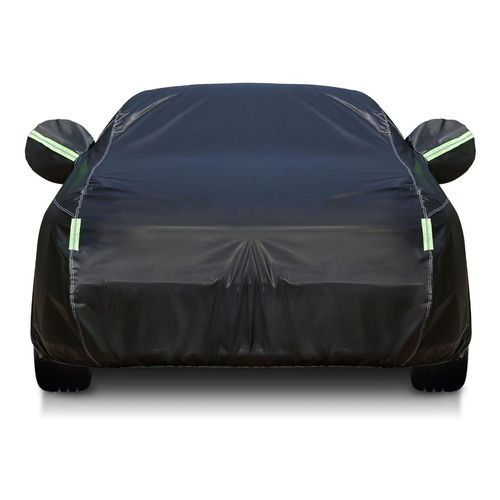 Multi-color All Weather Car Cover with Reflective Stripes, Full Car Exterior Cover, Winter Rain and Sun Protection for Sedans and SUVs