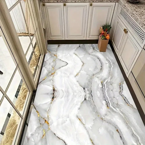 Flower Tile Stickers, Home Renovation Bathroom Kitchen Cabinet Decoration Transformation Self-Adhesive Wall Stickers-10pc