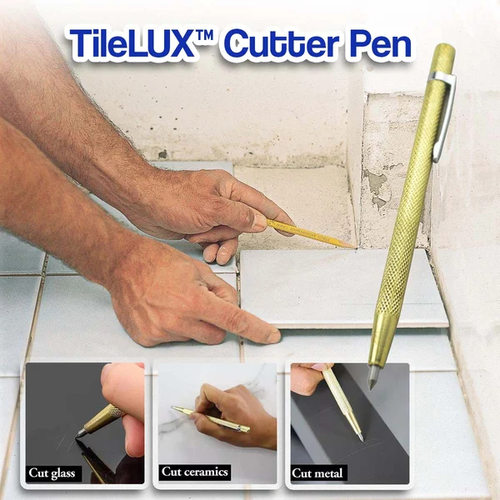 (TileLUX) A sharp, durable cutting pen crafted from tungsten steel. Quickly and neatly cuts tiles, glass, slate, and wood.