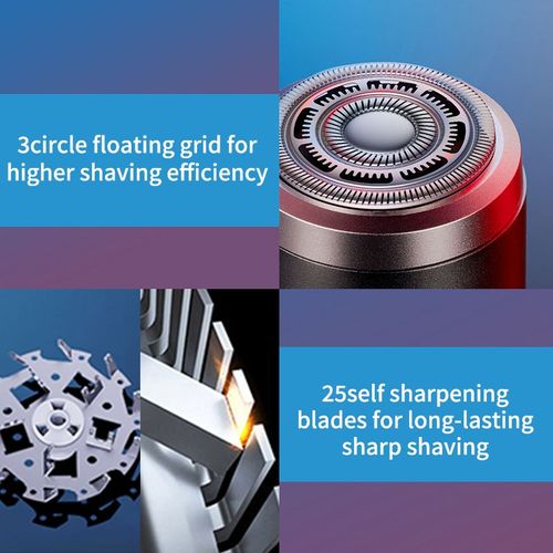 Mini Electric Shaver,Electric Shaver,One-Button Use Electric Razor for Men,Rotary Portable,Pocket Size Shaver, Rechargeable, Wet&Dry, Suitable for Travel, Office and Business Trips