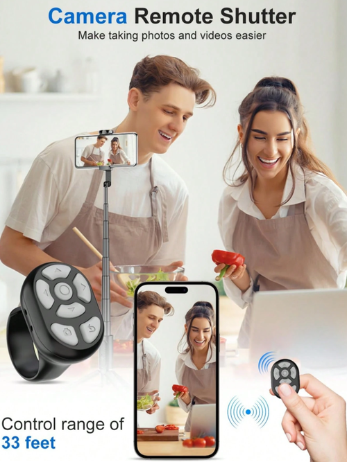 Fingertip Wireless Bluetooth Remote Control, Short Video Phone Bluetooth Selfie Clicker, Remote AppClicker, Rechargeable Scroll Ring Camera Remote Control, Suitable For Summer Vacation, Travel, Portable Camera Wireless Shutter