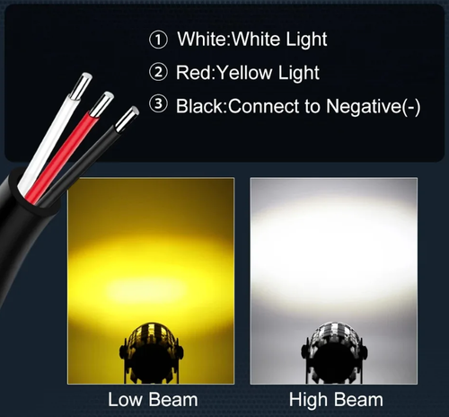 💡2-Pack Mini LED Driving Lamps with Switch, Dual Color High Brightness Spotlight for Motorcycles & Automobiles